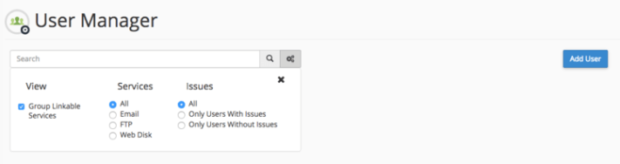 New User Manager in cPanel