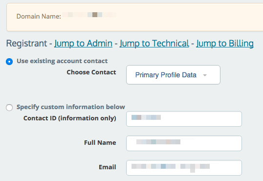 Updating WHOIS Contact Information