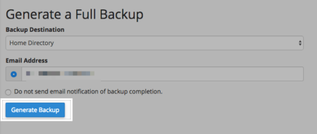 Generating a Backup of Your Reclaim Site