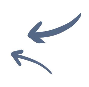 Arrow pointing at testimonials